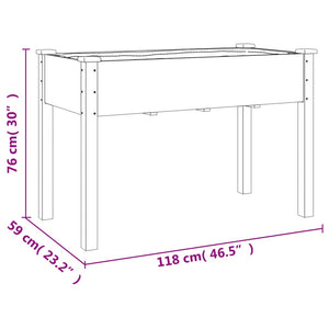 vidaXL Planter with Insert and Wheels Brown 118x59x80cm Fir Wood