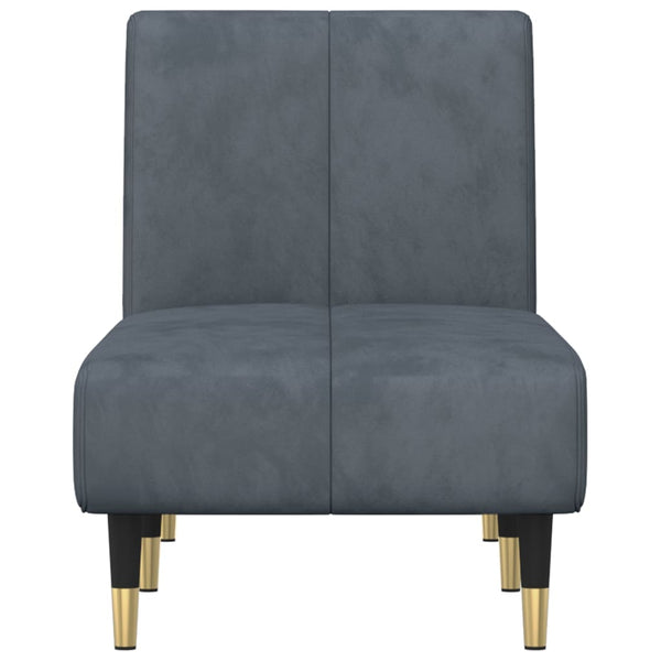 vidaXL Chaise Lounge Dark Grey Velvet