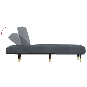 vidaXL Chaise Lounge Dark Grey Velvet