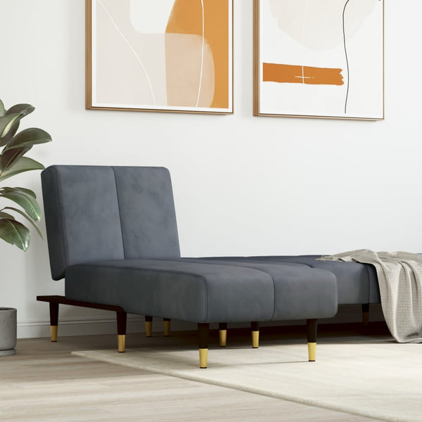 vidaXL Chaise Lounge Dark Grey Velvet