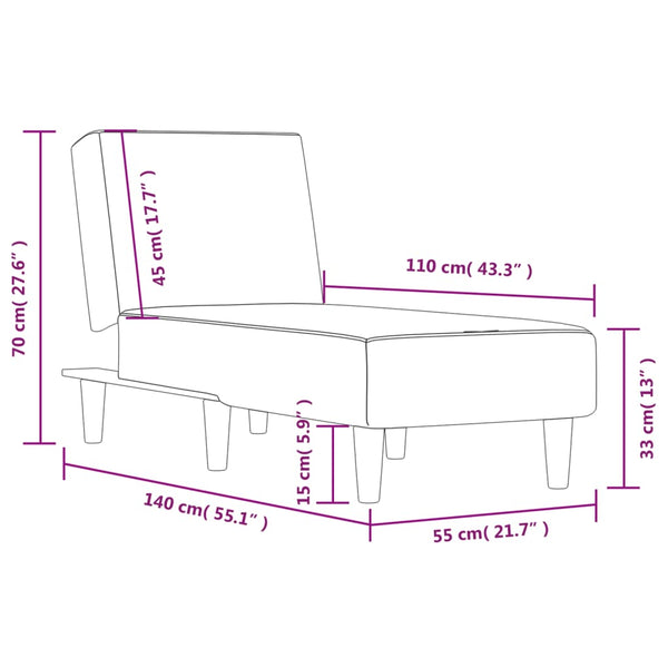 vidaXL Chaise Lounge Dark Grey Fabric