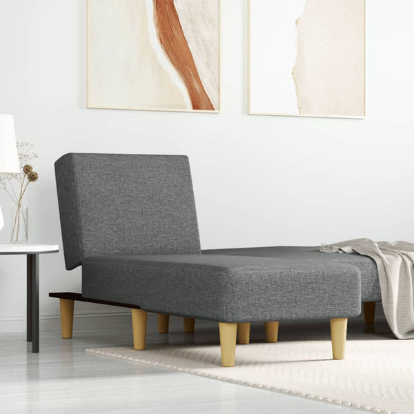 vidaXL Chaise Lounge Dark Grey Fabric