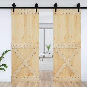 vidaXL Door NARVIK Natural 85 x 210 cm Solid Pine