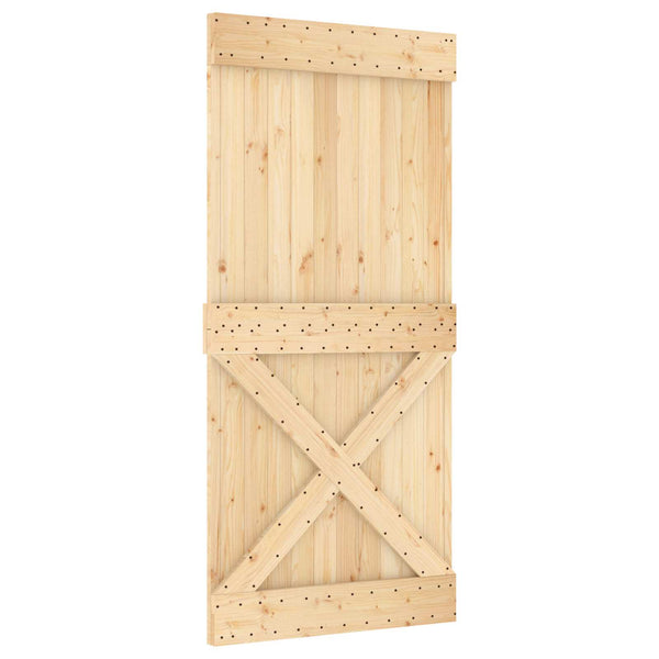 vidaXL Door NARVIK Natural 95 x 210 cm Solid Pinewood