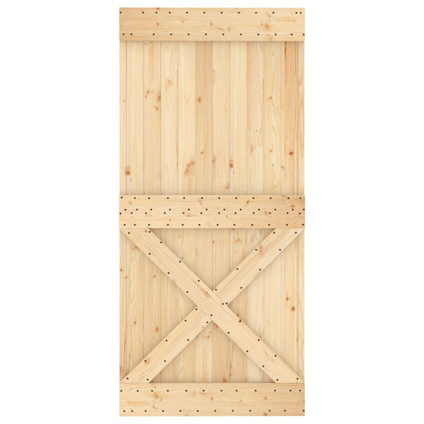 vidaXL Door NARVIK Natural 95 x 210 cm Solid Pinewood