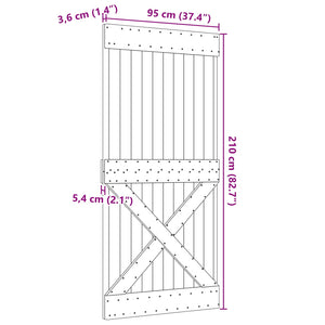 vidaXL Door NARVIK Natural 95 x 210 cm Solid Pinewood