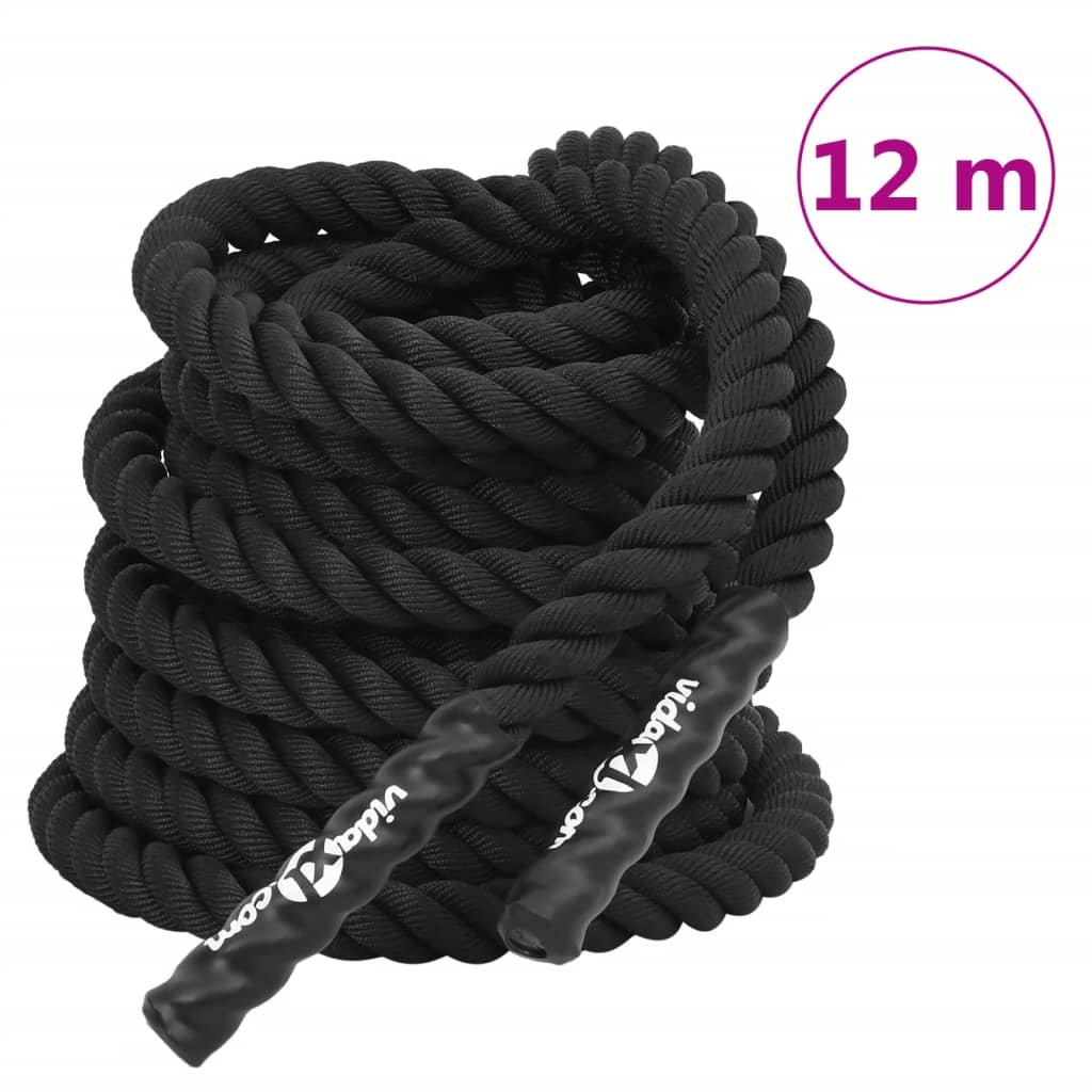 Schwarzes Battle Rope 12 m, 9 kg