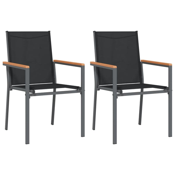 vidaXL 3-Piece Garden Dining Set Black Textilene and Steel