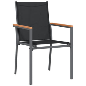 vidaXL 3-Piece Garden Dining Set Black Textilene and Steel