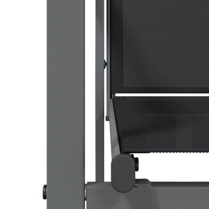 vidaXL 3-Piece Garden Dining Set Black Textilene and Steel
