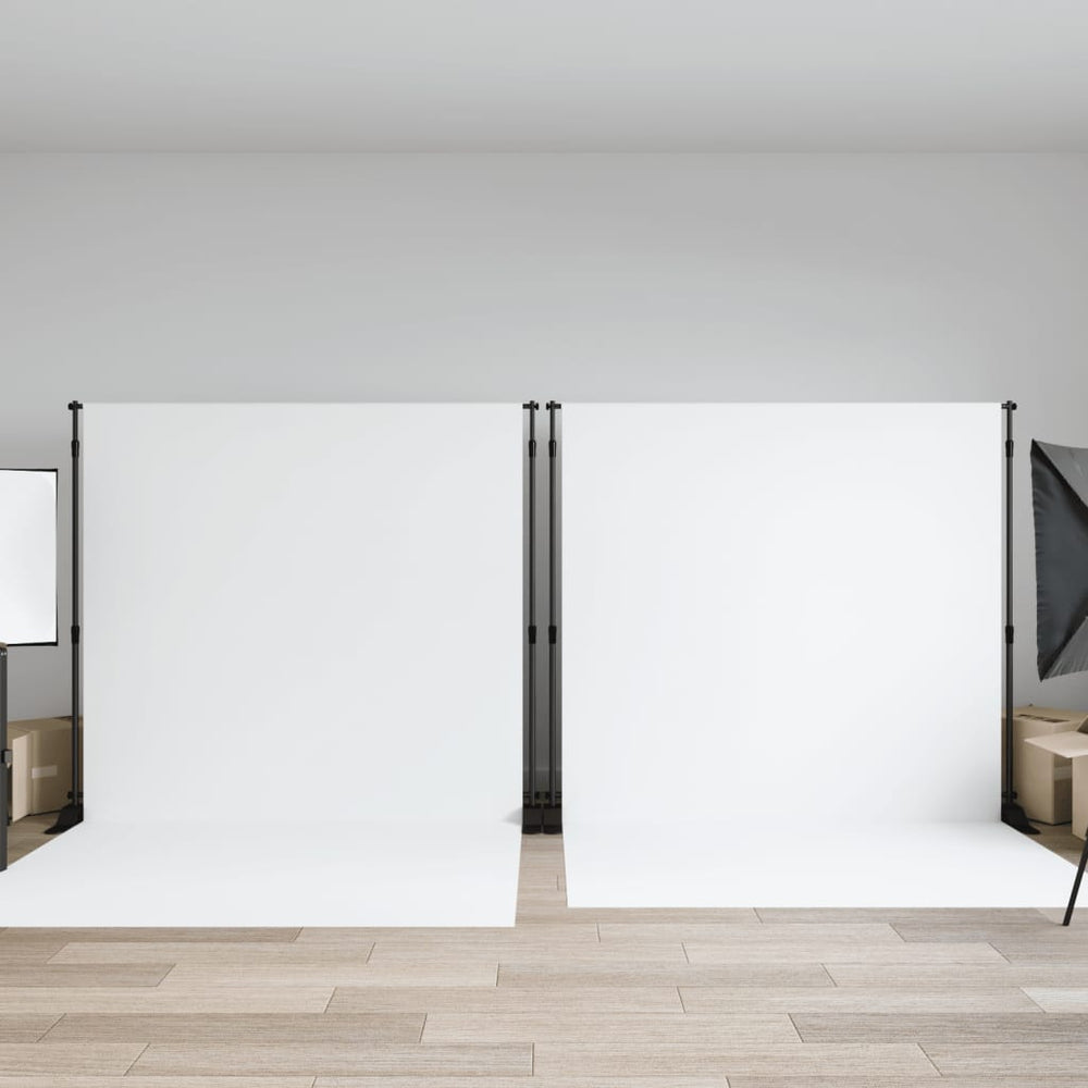 vidaXL Background Stands 2 pcs Black 305x243 cm Steel
