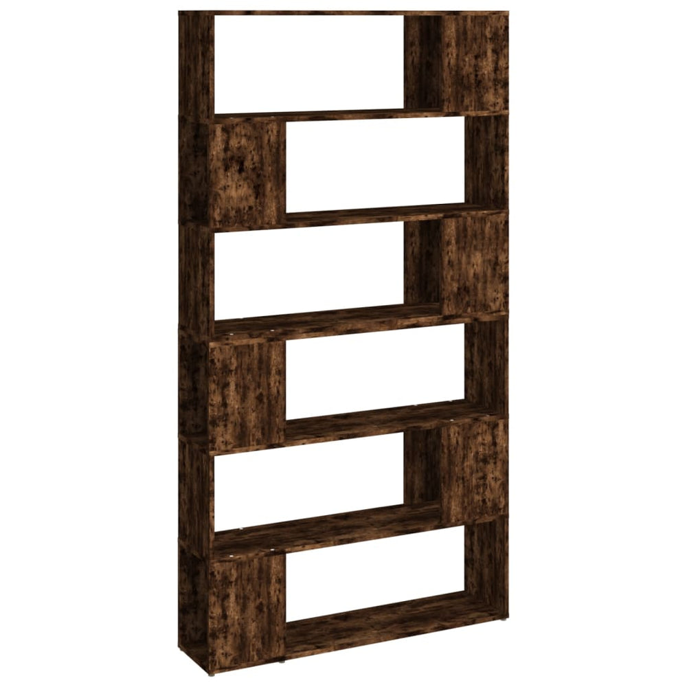 vidaXL Bookshelf/Room Divider Smoked Oak 100x24x188 cm