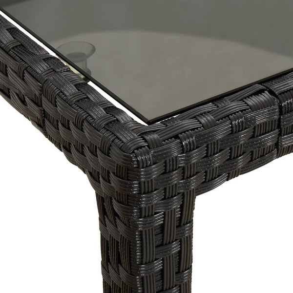 vidaXL 11-Piece Garden Dining Set with Cushions Black Poly Rattan