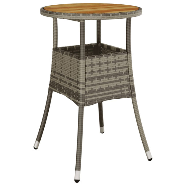 vidaXL 3-Piece Garden Bistro Set with Cushions Grey Poly Rattan