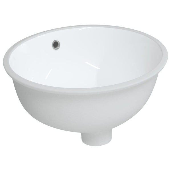 vidaXL Wash Basin White 38.5x33.5x19 cm Oval Ceramic