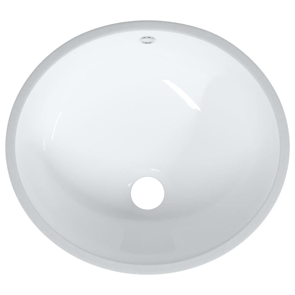 vidaXL Wash Basin White 38.5x33.5x19 cm Oval Ceramic