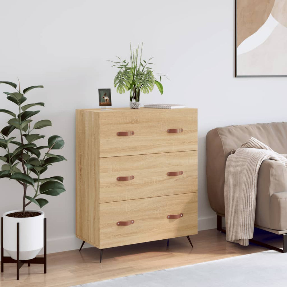 vidaXL Chest of Drawers Sonoma Oak 69.5x34x90 cm Engineered Wood