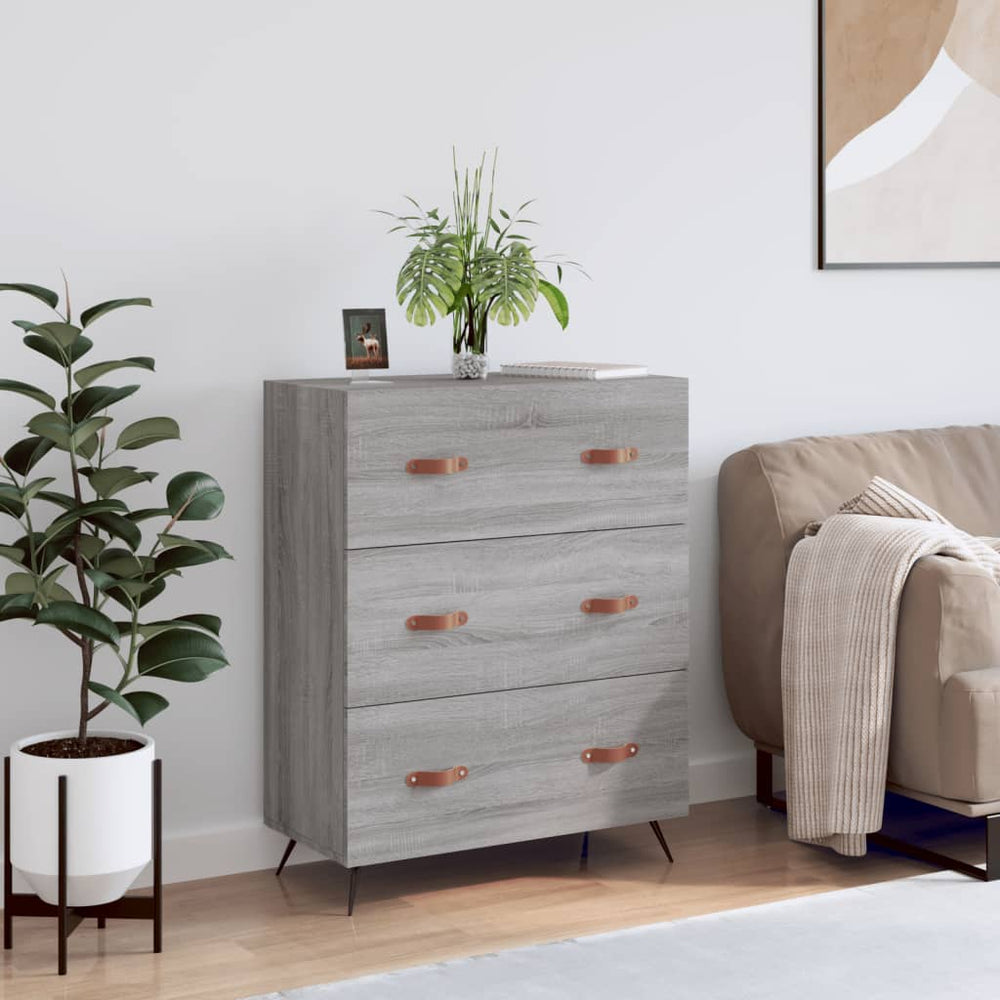 vidaXL Sonoma Grey Chest of Drawers 69.5x34x90 cm Engineered Wood