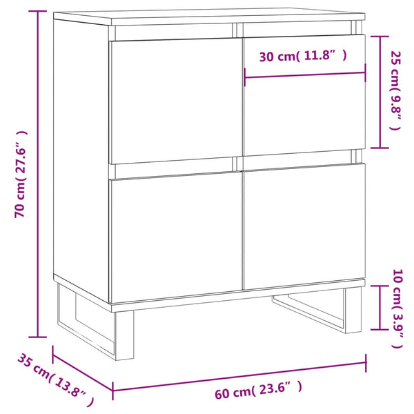 Weißes Sideboard 60x35x70 cm