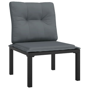 vidaXL 9-piece Garden Lounge Set Black and Grey Poly Rattan