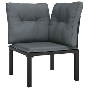 vidaXL 7-Piece Garden Lounge Set Black and Grey Poly Rattan