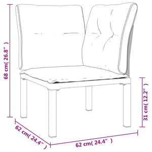 vidaXL 7-Piece Garden Lounge Set Black and Grey Poly Rattan
