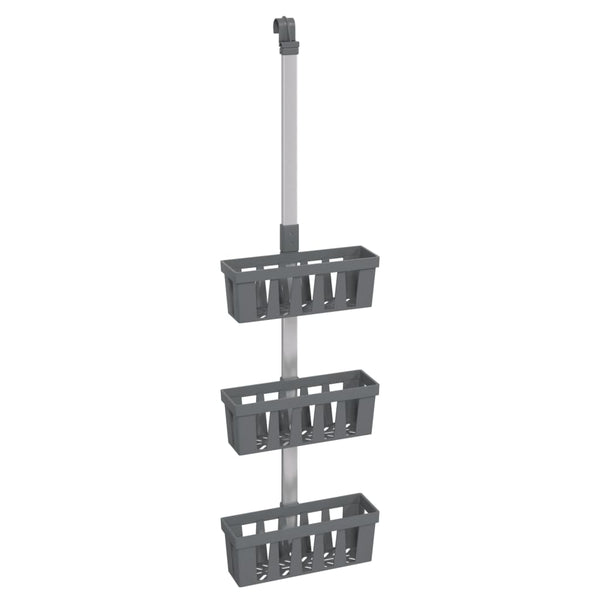 vidaXL Shower Caddy 30x15x(67-105) cm Aluminium