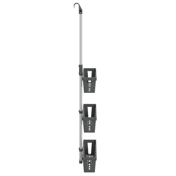 vidaXL Shower Caddy 30x15x(67-105) cm Aluminium