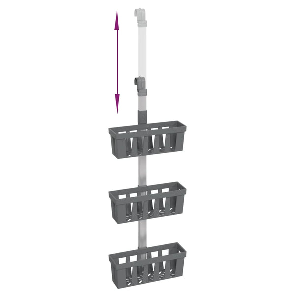 vidaXL Shower Caddy 30x15x(67-105) cm Aluminium