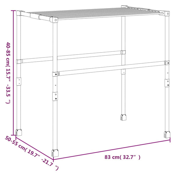 vidaXL Clothes Dryer 83x(50-55)x(40-85) cm Aluminum
