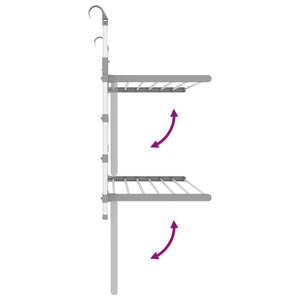 vidaXL Balcony Clothes Dryer 89x25x(60-95) cm Aluminum
