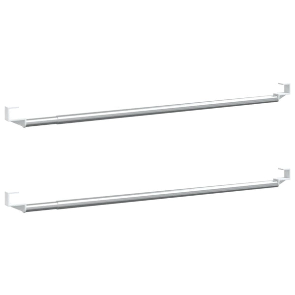 vidaXL Curtain Rods 2 pcs. White and Silver 60-105 cm Aluminum
