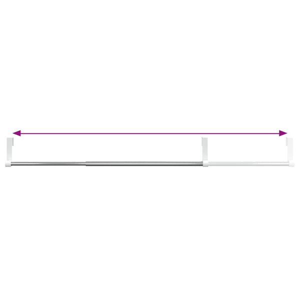 vidaXL Curtain Rods 2 pcs. White and Silver 40-60 cm Aluminum