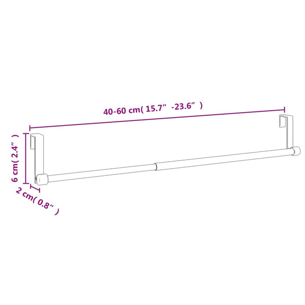 vidaXL Curtain Rods 2 pcs. White and Silver 40-60 cm Aluminum