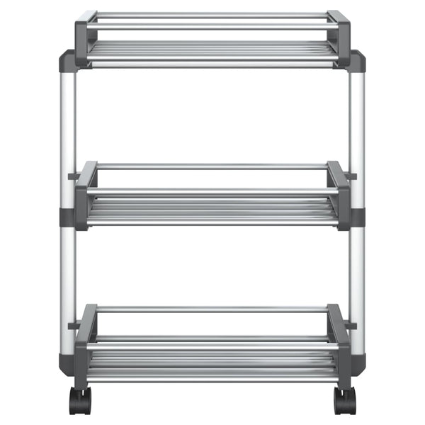 vidaXL Storage Trolley 59x20x75 cm Aluminium