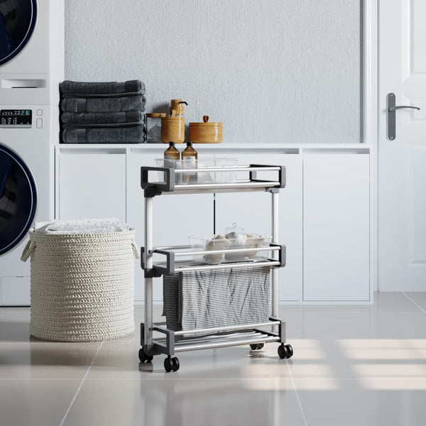 vidaXL Storage Trolley 59x20x75 cm Aluminium