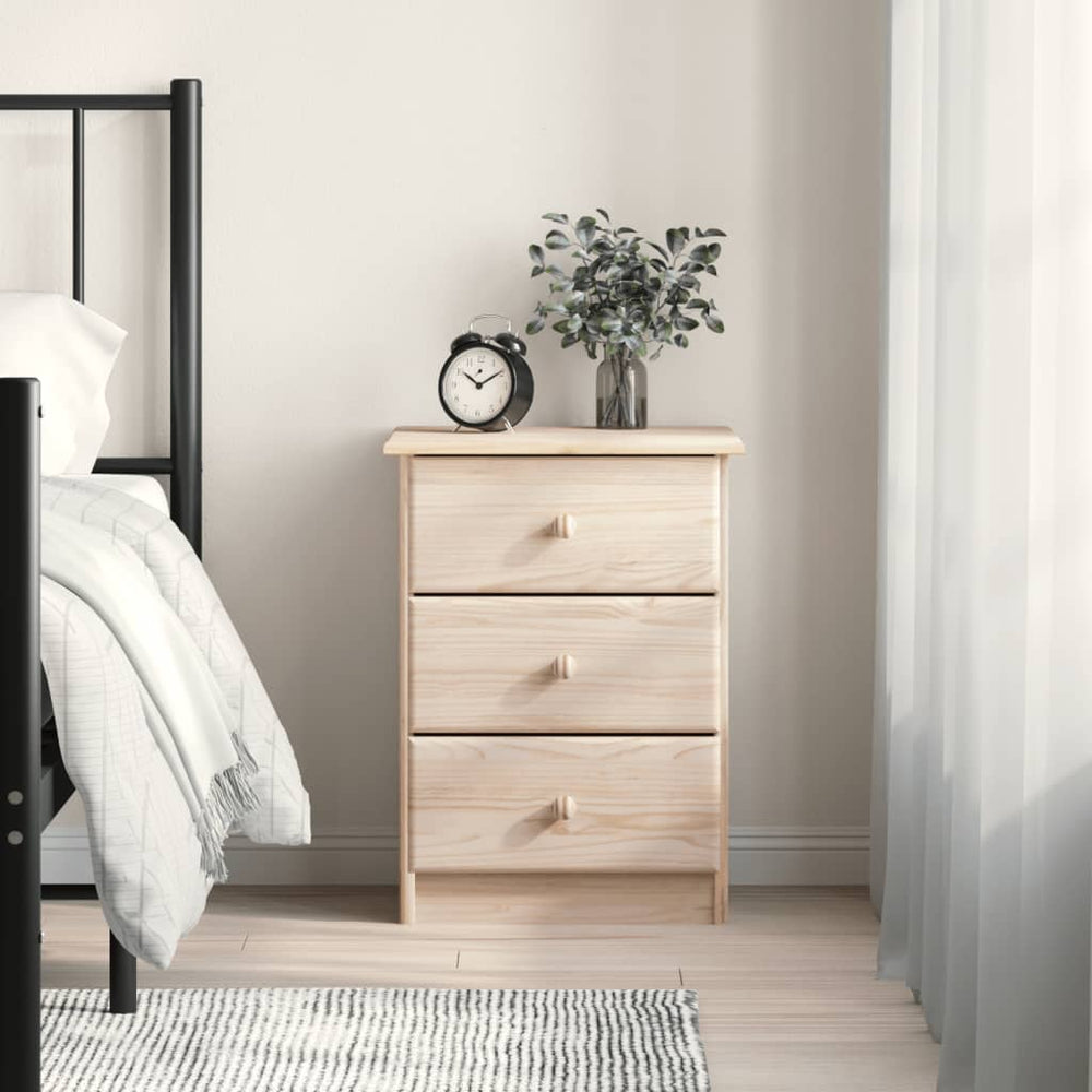vidaXL Bedside Cabinet ALTA Natural 41x35x55.5 cm Solid Pine Wood