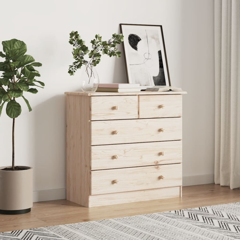 vidaXL Chest of Drawers ALTA 77x35x73 cm Solid Pine Wood