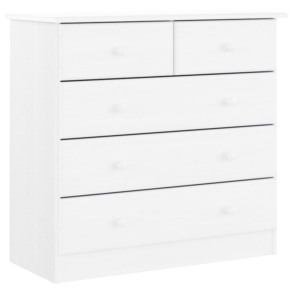 vidaXL Chest of Drawers ALTA White 77x35x73 cm Solid Pine Wood