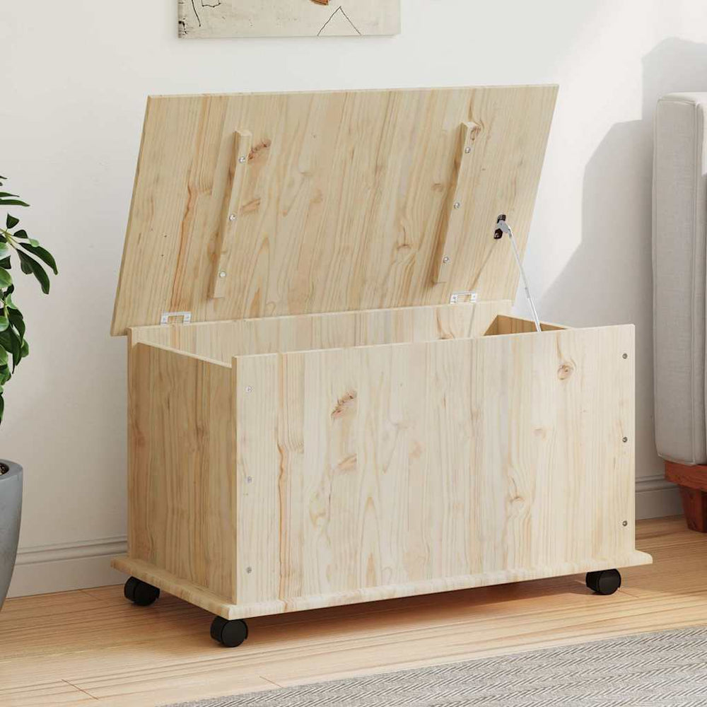 vidaXL Storage Chest with Wheels ALTA 73x39.5x43 cm Solid Pine Wood