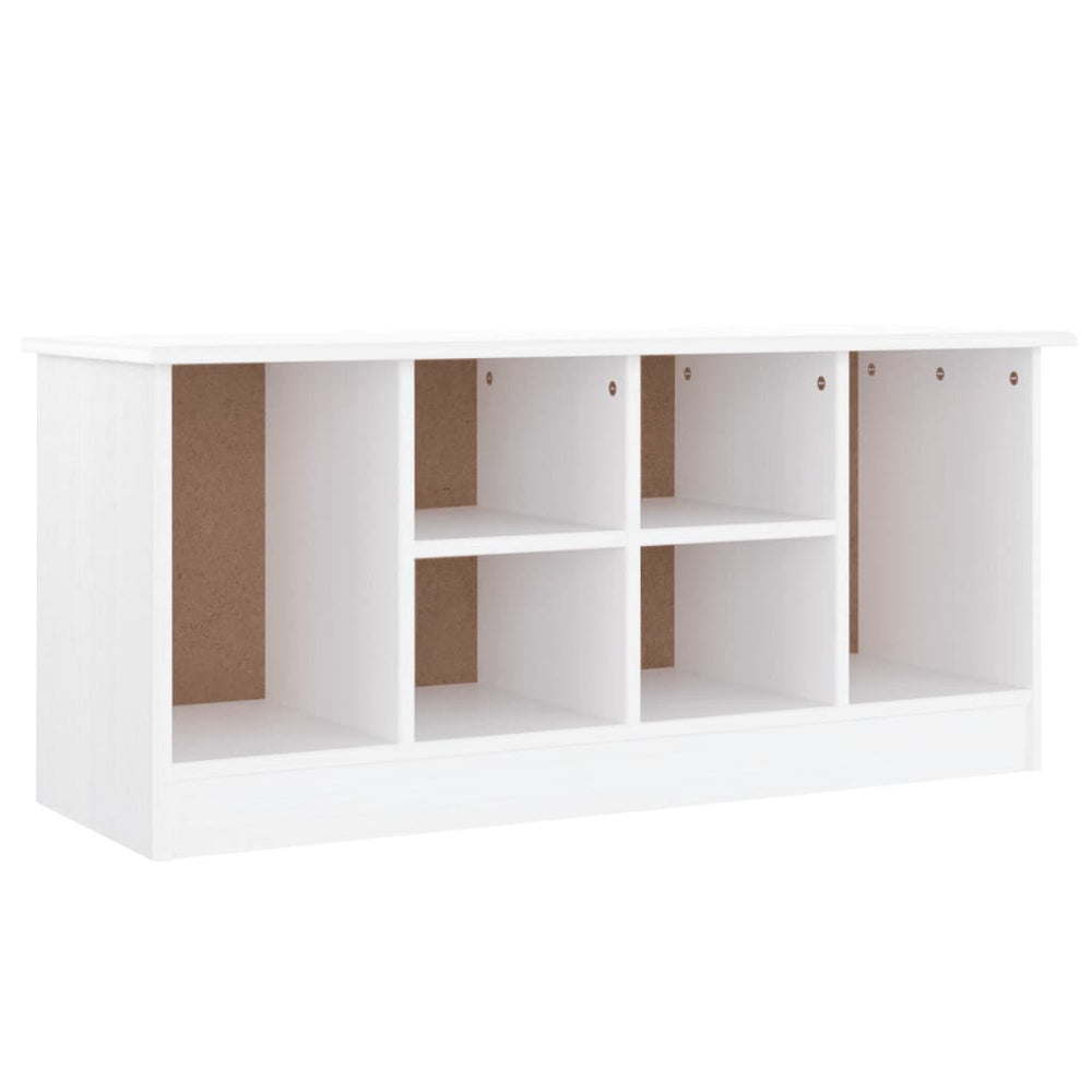 vidaXL Shoe Bench ALTA White 100x35x45 cm Solid Pine Wood
