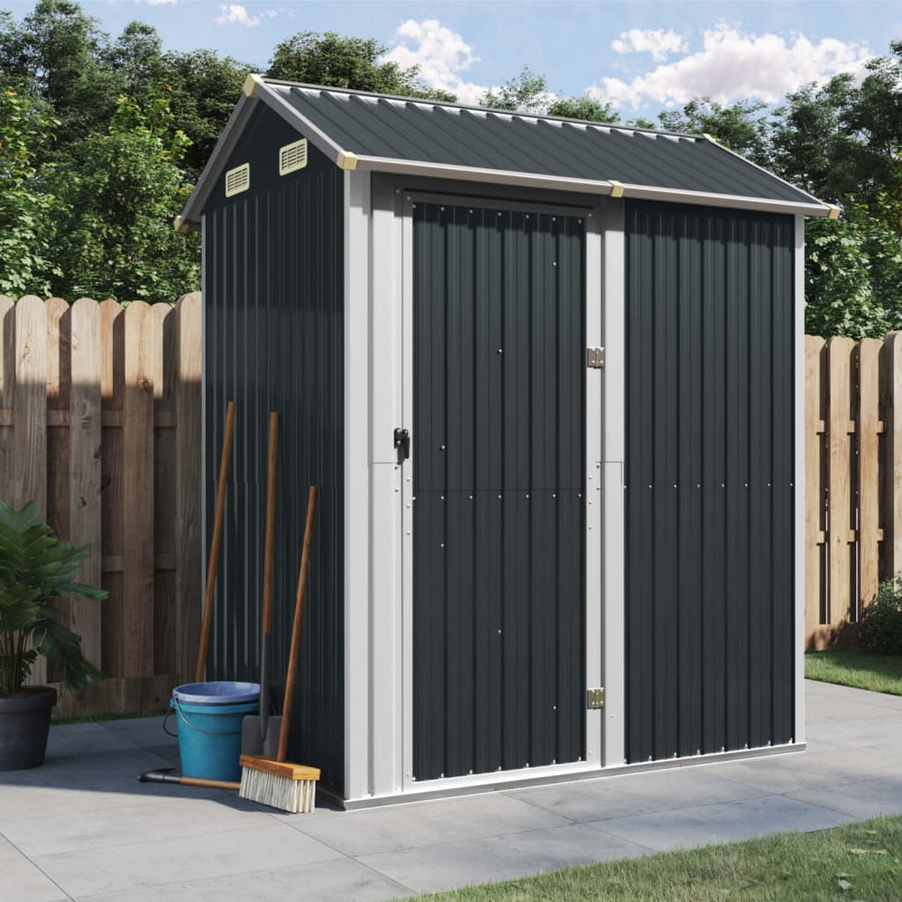 vidaXL Garden Shed Anthracite 192x152.5x237 cm Galvanized Steel