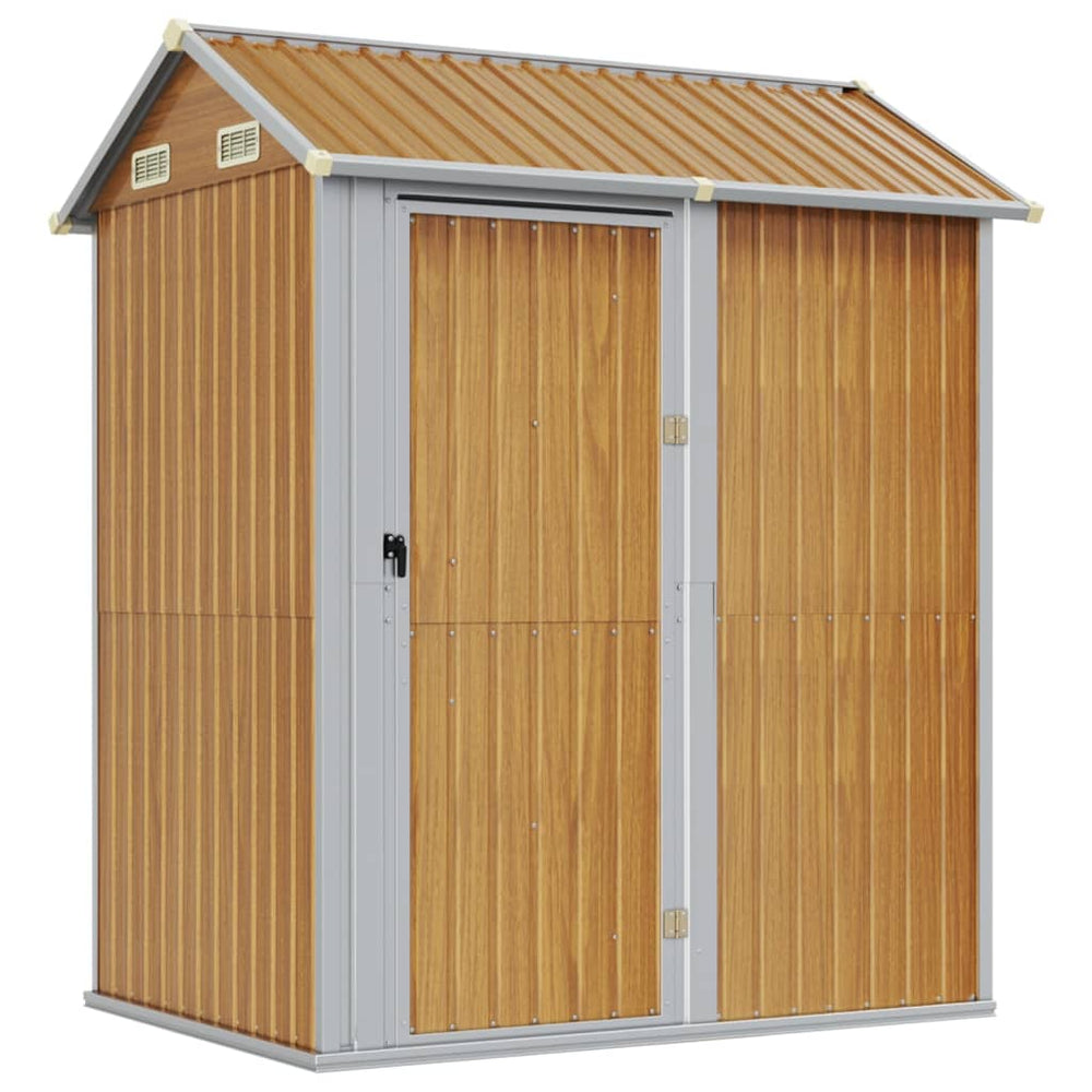 vidaXL Garden Shed Light Brown 192x152.5x237 cm Galvanized Steel