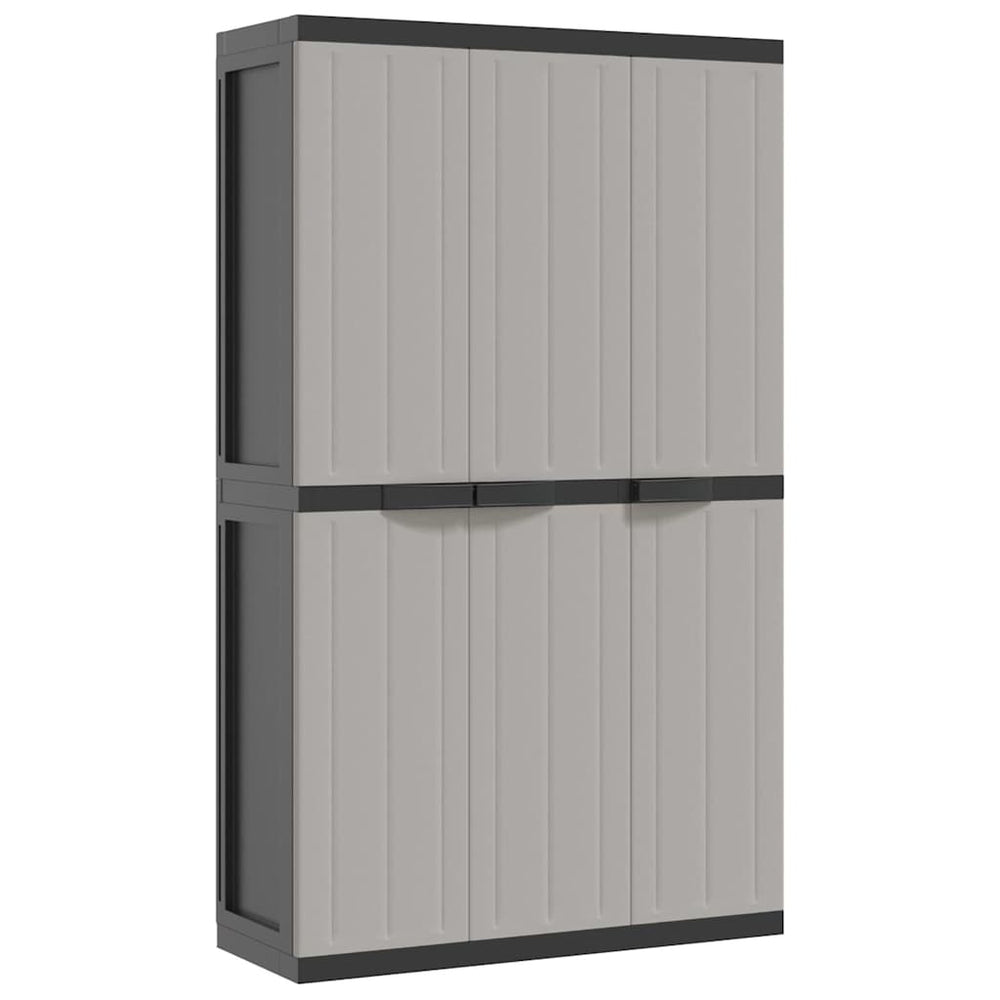vidaXL Garden Storage Cabinet Grey and Black 97x37x165 cm PP