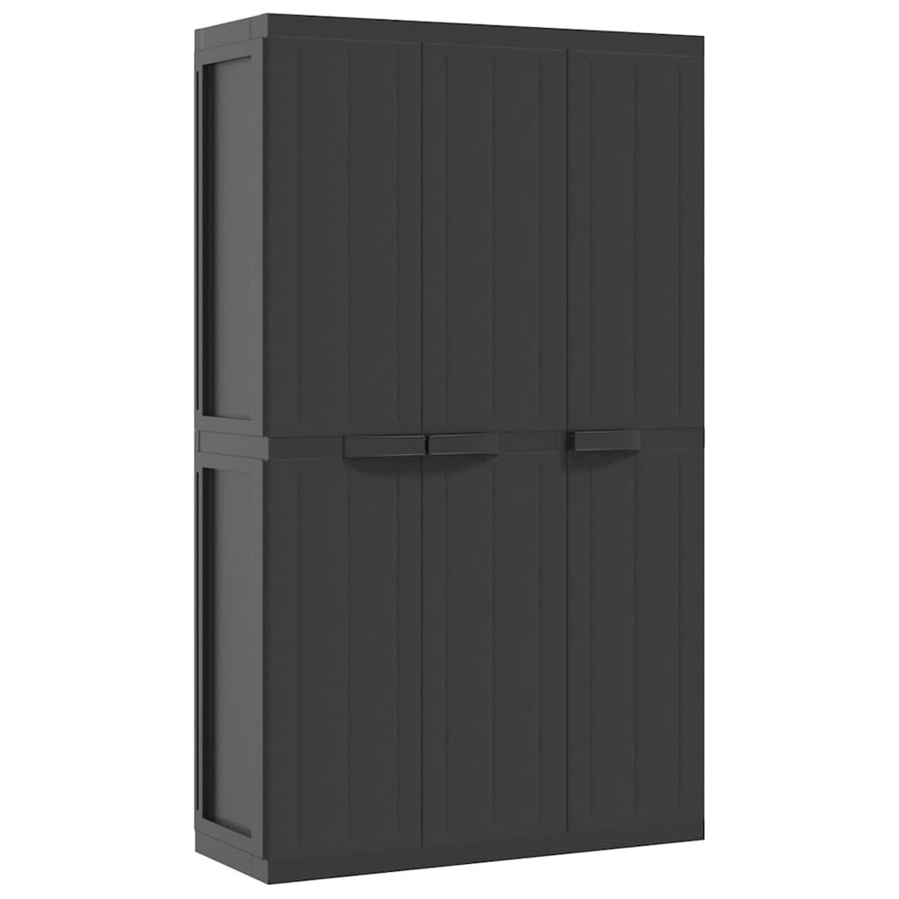 vidaXL Garden Storage Cabinet Black 97x37x165 cm PP