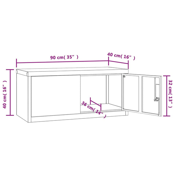 Weißer Aktenschrank Stahl 90x40x40 cm