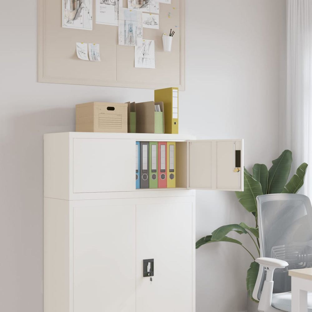 Weißer Aktenschrank Stahl 90x40x40 cm