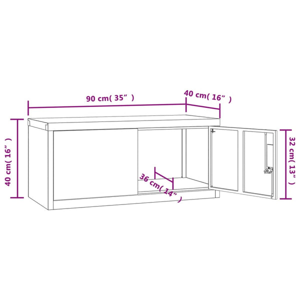 Aktenschrank Anthrazit Stahl 90x40x40cm