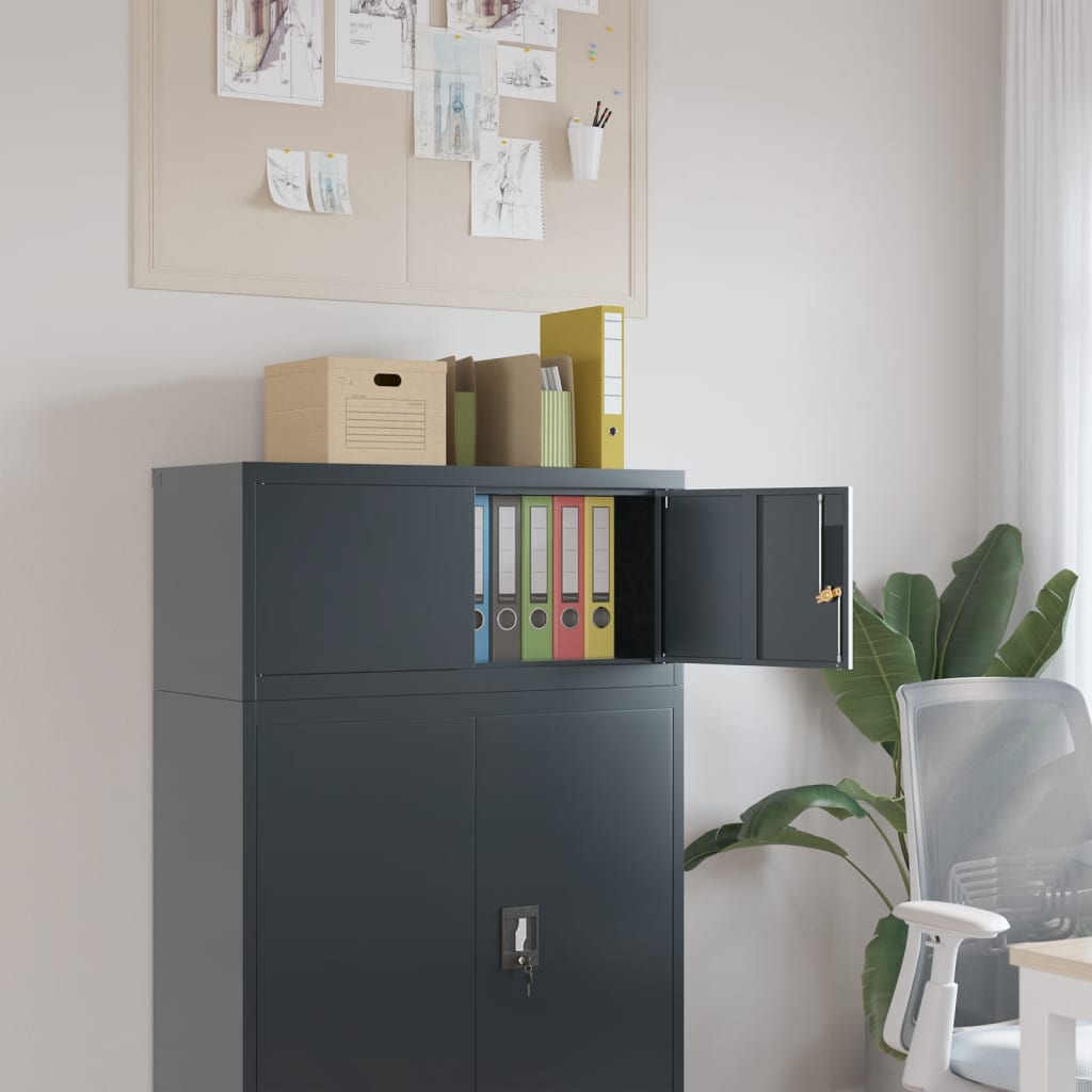 Aktenschrank Anthrazit Stahl 90x40x40cm