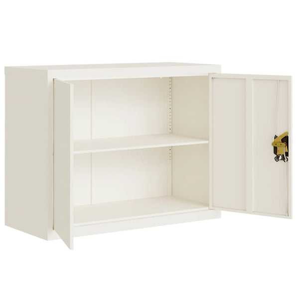 Aktenschrank Weiß Stahl 90x40x70 cm